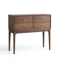 Buffet contemporain en bois massif à 4 tiroirs, écologique, grande capacité de rangement pour salon, chambre et appartement