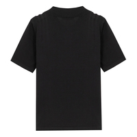 Polo d'été pour homme, décontracté, à manches courtes, en tricot de soie glacée, noir, rayé blanc, coupe slim, style vintage