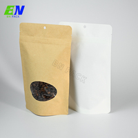 Sachet Doypack en papier kraft biodégradable avec fenêtre pour l'affichage de grains de café, noix, thé et aliments biologiques