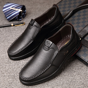Mocasines Casuales de Cuero para Hombre, Tacón Bajo, Piel de Vacuno de Primera Calidad, Suela de Goma, Zapatos Cómodos para Caminar, Talla 45 46 - Product Image 4