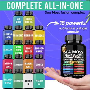18 dalam 1 Suplemen Diet <span class=keywords><strong>Herbal</strong></span> Ekstrak Vitamin Jahe Kunyit <span class=keywords><strong>Moringa</strong></span> Ashwagandha Minyak Biji Hitam Rumput Laut 60 Kapsul - Product Image 2