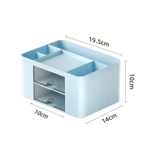 Organizador de mesa para maquiagem, cosméticos e cosméticos, multifuncional, organizador de mesa para uso doméstico, produtos de plástico, caixa de armazenamento para mesa, opção divertida e multifuncional