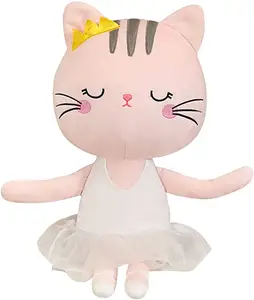 Factory Direct 45cm Plush Ballerina Dolls Kitty Cat Stuffed Animals Toys Ballet Dance Recital Gifts White