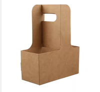 Porte-gobelet à café en papier kraft jetable biodégradable avec poignée, impression de logo personnalisée