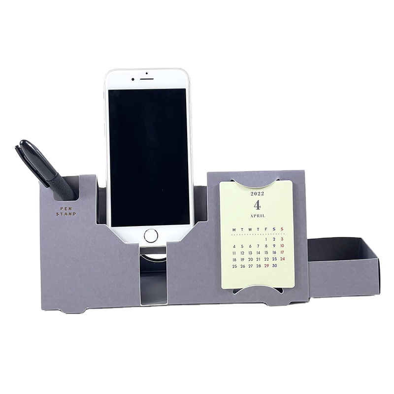 Рекламный персонализированный Настольный календарь с органайзером и держателем для телефона