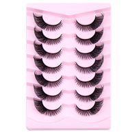 Lot de 10 paires de faux cils volumineux et naturels, effet duveteux, aspect naturel, en faux vison, longueurs variées