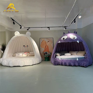 Letti Moderni Imbottiti per Bambini a Tema Mostro King-Size con Struttura in Metallo, Design Unico e Brevettato di Forma Rotonda per Arredamento Camera da <span class=keywords><strong>Letto</strong></span> - Product Image 4