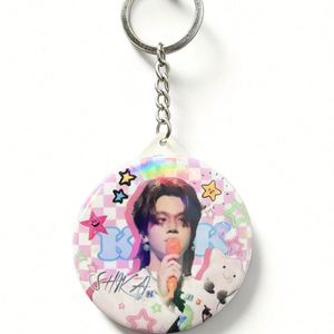 Mirrors Anime Badge Makeup Keychain Decorations Tinplate Material <b>Keyring</b> Craft - Product Image 1