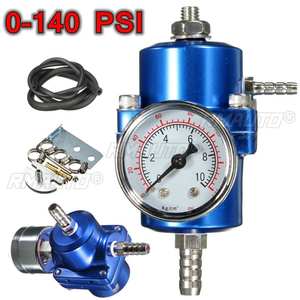 Régulateur de pression de carburant universel pour voiture noir bleu rouge argent 0-140 PSI avec jauge, régulateur de pression d'huile réglable - Product Image 4