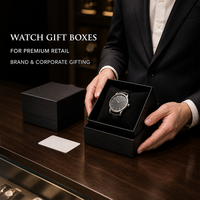 Boîte cadeau personnalisée pour montre, vente en gros, boîte d'emballage et de présentation pour montre avec couvercle et base, logo personnalisé, taille personnalisée
