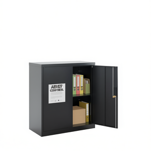 Archivador de Acero con Recubrimiento en Polvo Antracita, Tamaño Mediano, con Cerradura de Llave, Mueble de Almacenamiento para Oficina, Diseño Minimalista, Uso Comercial - Product Image 1