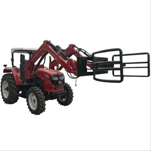 Tractor 4wd 60hp con cargador frontal, retroexcavadora de cubo para uso agrícola, tractores de rueda