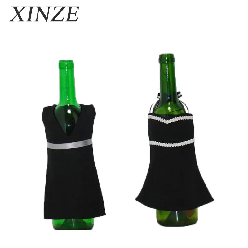 China Shantou Crafts Wine Bottle Wedding Dress Cover For Party Decoration