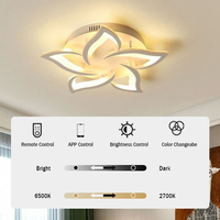 Plafonnier LED Moderne avec Télécommande et Base en Fer pour Salon Décoration Intérieure