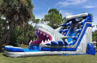 Toboggan gonflable commercial de piscine de toboggan aquatique pour l'enfant grand cavalier de maison de rebond bon marché