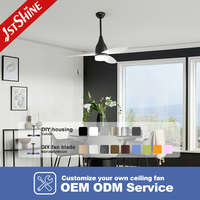 Ventilateur de plafond 1stshine avec lumière LED, nouveau moteur, fonction de minuterie réglable, contrôle intelligent, haute efficacité, 6 vitesses, robuste