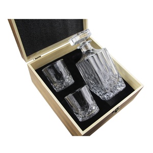 wooden box Square Whisky Glass Decanter set Liquor Drinking Cup diamond Glasses Whiskey Crystal Glass wine bottle and wine glass