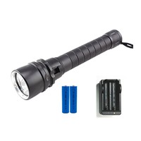 Lampe torche de plongée étanche en aluminium rechargeable, 5 ou 3 LED T6, lumière blanche puissante, 30W 50W