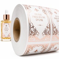 Étiquettes autocollantes en vinyle résistant aux UV et aux rayures, forme personnalisée pour les bouteilles cosmétiques, les canettes de boissons, les parfums