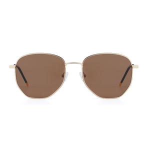 Lunettes de soleil polarisées à monture métallique avec logo personnalisé, double pont, monture intégrale rectangulaire, protection UV %, style unisexe tendance Viator - Product Image 6