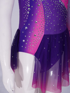 Ropa de baile de entrenamiento para niños de 6 a 16 años, ropa de actuación de baile para niñas, gimnasia rítmica, patinaje artístico, vestidos de baile lírico - Product Image 4