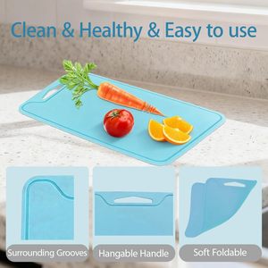 Cutting <b>Board</b> Silicone Cutting <b>Board</b> with Grooves Kitchen Accessory <b>Tools</b> Mildew Proof Cutting <b>Board</b> - Product Image 5