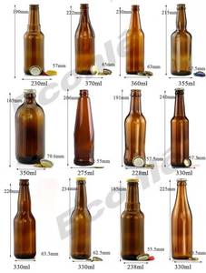 Botella de <span class=keywords><strong>Cerveza</strong></span> de Vidrio Ámbar de 330 ml y 296 ml con Tapa Corona, Botellas de Bebidas Marrones para Kombucha, Refrescos, Agua Tónica - Product Image 6