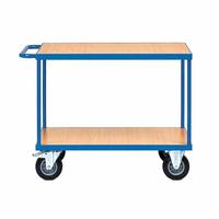 Chariot silencieux à quatre roues à double plateau, à roulement silencieux, pour usage industriel en entrepôt, personnalisable OEM