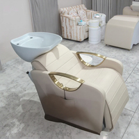 Fauteuil de Lavage CAPILLAIRE et Tête, avec BASSIN en Céramique, Station de Lavage Moderne pour Barbershop et Salon, Équipement Professionnel Électrique