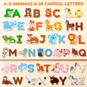 Magneti <span class=keywords><strong>in</strong></span> Legno per Frigorifero Joycat per Bambini, 52 Pezzi di Lettere Maiuscole Magnetiche, <span class=keywords><strong>Alfabeto</strong></span> ABC per l'Apprendimento - Product Image 2
