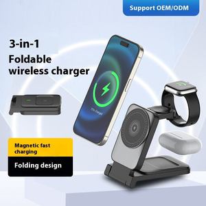 Nouveau support magnétique pliable multifonctionnel, chargeur sans fil en gros, compatible avec iPhone, chargeur sans fil 3-en-1 - Product Image 3