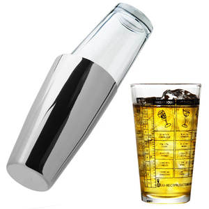 Outils pour Bar, <span class=keywords><strong>Barman</strong></span>, vin, bière, Cocktails, tasses en verre transparent en acier inoxydable, Boston Shaker, nouveauté Offre Spéciale - Product Image 1