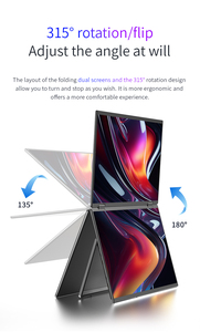 Sibolan 15.6-Inch Kim Loại Dual-Màn Hình 1080P Màn Hình Di Động Với Mini <span class=keywords><strong>HD</strong></span> Giao Diện TYPE-C Văn Phòng Trung Màn Hình - Product Image 3