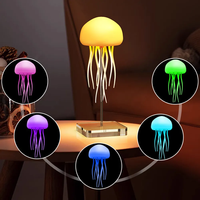 Promotion Veilleuse Intelligente RGB Méduse, Contrôle Tactile Agile et Vocal, Lumière d'Ambiance Dégradée Colorée pour Chambre à Coucher