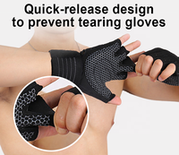 Perlindungan Telapak Tangan Penuh Pelatihan Angkat Besi Sarung Tangan Latihan Kebugaran Angkat Berat Gym dengan Wrist Wrap Support untuk Pria & Wanita
