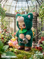 Rebel Bear Green Fortune Cat Grande Figurine 32cm, Jouet Artistique Chinois Porte-Bonheur et de Prospérité, Décoration Feng Shui, Cadeau de Collection, IP Original