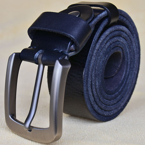 Sabuk Kulit Sapi Asli Vintage untuk Pria - Tali Pinggang Model Kasual Kokoh dengan Gesper Pin Buatan Tangan - Product Image 2