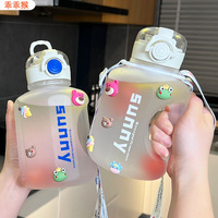 Bouteille portable en plastique écologique grande capacité avec couvercle, motif dessin animé pour adultes, idéale pour les cadeaux sportifs – Meilleure vente