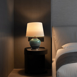Lámpara de Mesa de Cerámica Estilo Wabi Sabi, E27 LED, Cuidado de la Vista, para Dormitorio, Sala de Estar, Estudio - Product Image 2