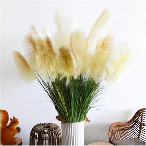 Bouquet de fausses herbes de la Pampa artificielles réalistes, blanches et moelleuses, pour la décoration de la maison, du <span class=keywords><strong>salon</strong></span>, de la table de mariage, style bohème - Product Image 1