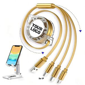 สายชาร์จโทรศัพท์มือถือแบบ 3-in-1 พร้อมโลโก้สั่งทำขายส่ง ชาร์จเร็ว USB Micro Type C สำหรับ Android พร้อมสายหลายหัว ใช้เป็นของแจกโปรโมชั่น - Product Image 1