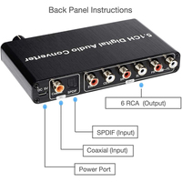 Convertisseur DAC 5.1CH D1589, décodeur audio numérique vers analogique, optique coaxial Toslink vers 6 RCA 3.5mm Jack