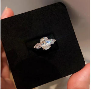 مجوهرات مخصصة من الفضة الإسترلينية أحجار مخصصة 1 2 3 4 قيراط خاتم خطوبة للنساء - Product Image 2