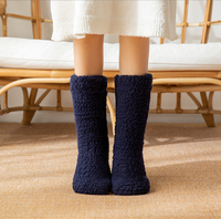 Ecowalson Chaussettes chaudes d'hiver Licorne Peluche Antidérapant Grip Doux Femme Sol Moelleux Fuzzy Chaussons Chaussette Drôle Tricoté Cadeaux