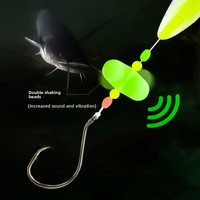 Leurre de pêche en eau salée prêt à l'emploi, 60 cm, avec hameçon auto-taraudeur sonore à double perle et flotteur de poisson simulé 3D, appât artificiel
