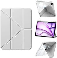 Casing Tablet Folio Anti-Shock Kulit PU dengan Penyangga Multi-Angle dan Bagian Belakang Transparan untuk iPad Air 11 M4 M3 M2 2026-2022 Generasi ke-5 & ke-4 10.9 inci
