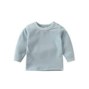 T-shirt à manches longues pour bébé, vêtements pour enfants, automne-hiver, garçons et filles, chaud, uni, base, bouton d'épaule, col, couverture - Product Image 6