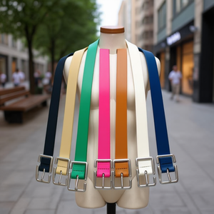 Ceinture Z LIA PU 2,5 cm avec boucle carrée en alliage, mode décontractée pour femmes et hommes - Product Image 4