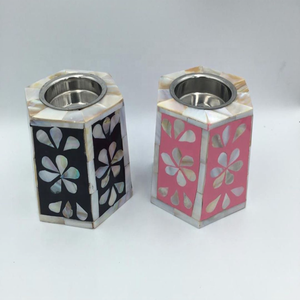 Indian Mother Of Pearl Inlay and Bone Inlay Trending Tea light Bakhoor with Box Set of 2 for ramadan incense <b>burner</b> - Product Image 4