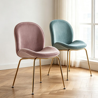 Chaises de salle à manger en cuir et tissu de luxe au design italien moderne, structure métallique, meubles de maison noirs